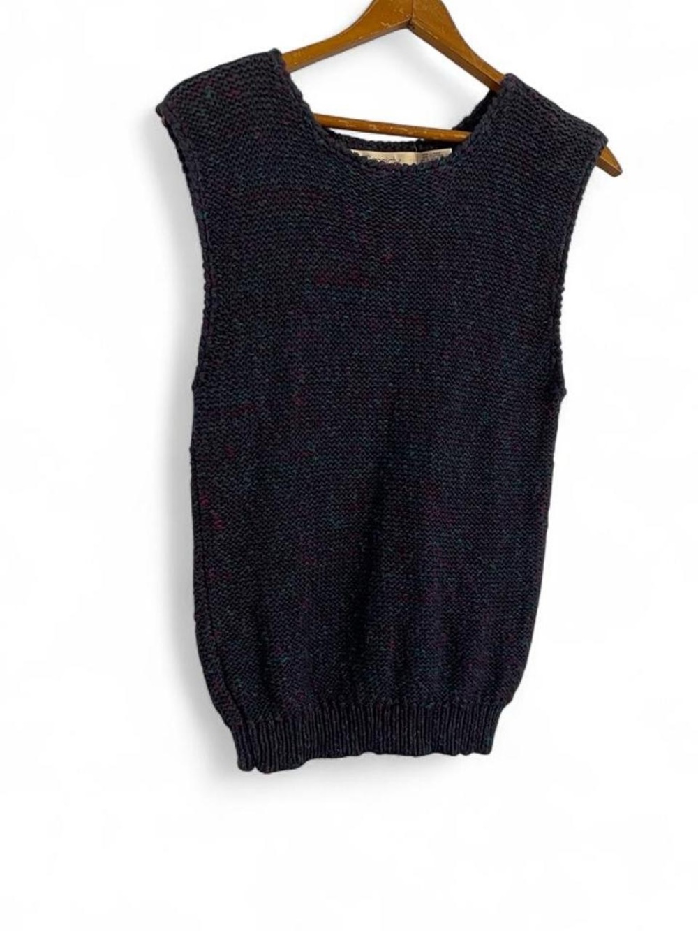 Cassidy Vintage 80s Linen Cotton Women's M Sweater Vest Sleeveless Knit Top
